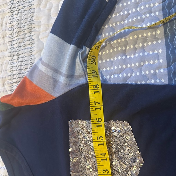 Colorful Striped Long Sleeve Top with Gold Pocket - Picture 3 of 4